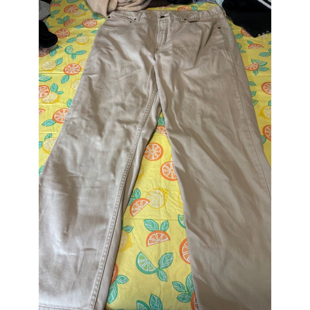L.L. Bean Pants Mens 36x30 Khaki Tan Straight Leg Cotton Twill Chino 0AAJ8